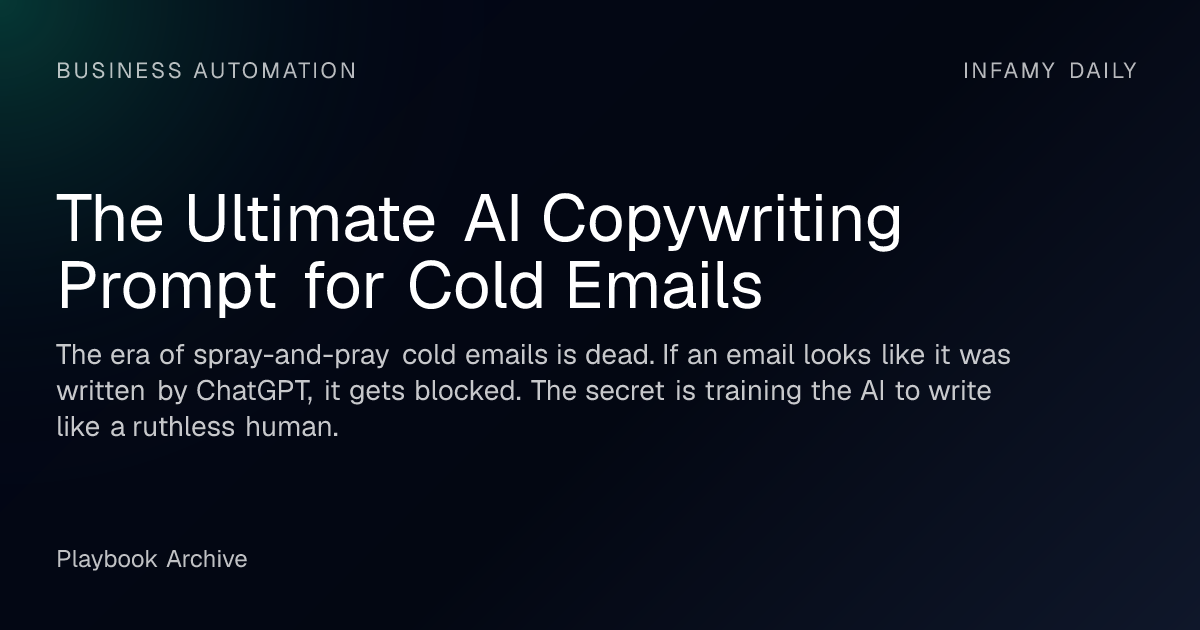 The Ultimate AI Copywriting Prompt for Cold Emails