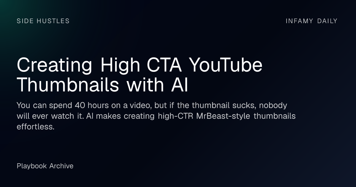 Creating High CTA YouTube Thumbnails with AI