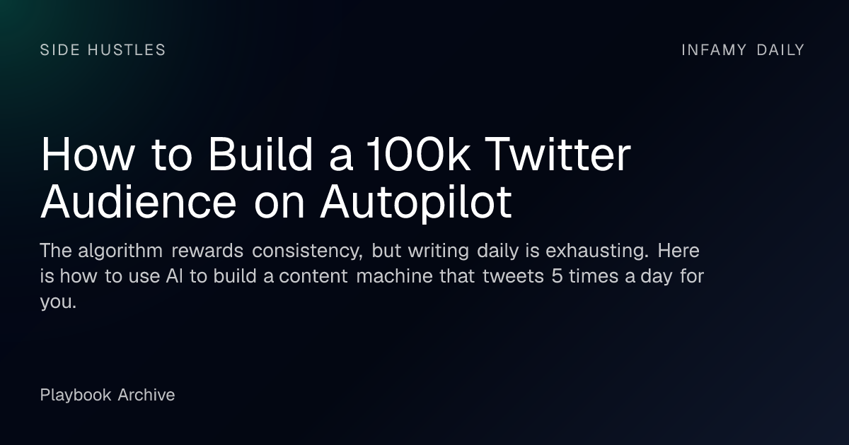 How to Build a 100k Twitter Audience on Autopilot