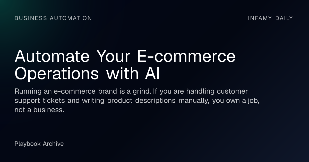 Automate Your E-commerce Operations with AI